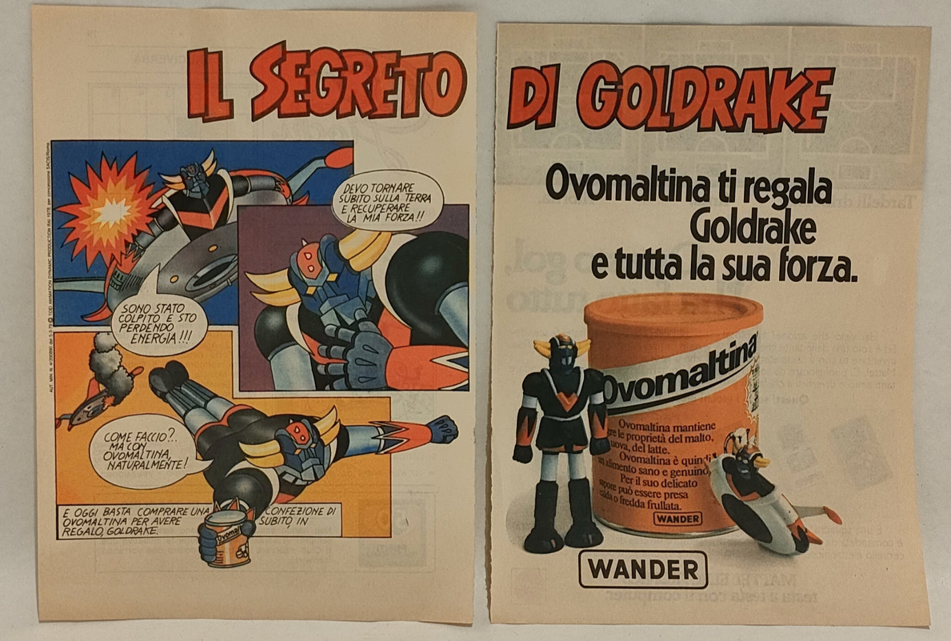 Pubblicità Topolino Ovomaltina – Il Segreto di Goldrake