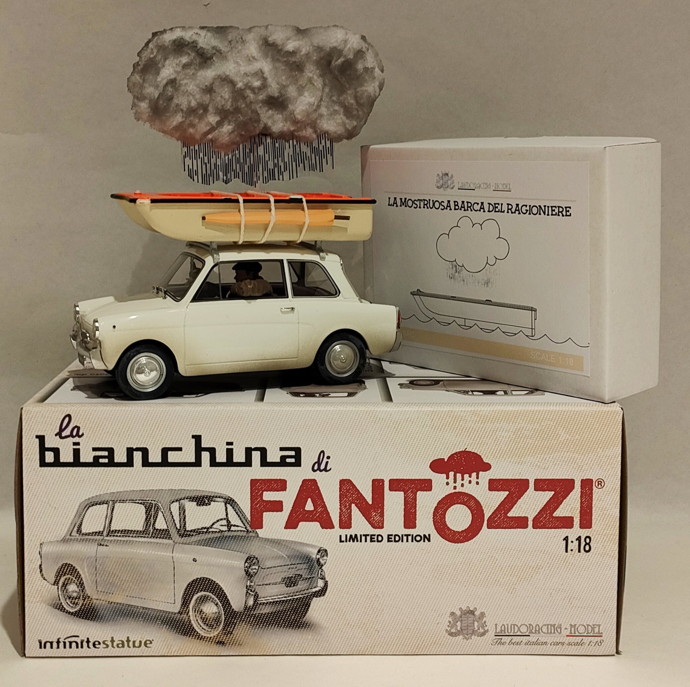 Fantozzi – La Bianchina – Con Nuvola di Pioggia – Scala 1:18 – In Box