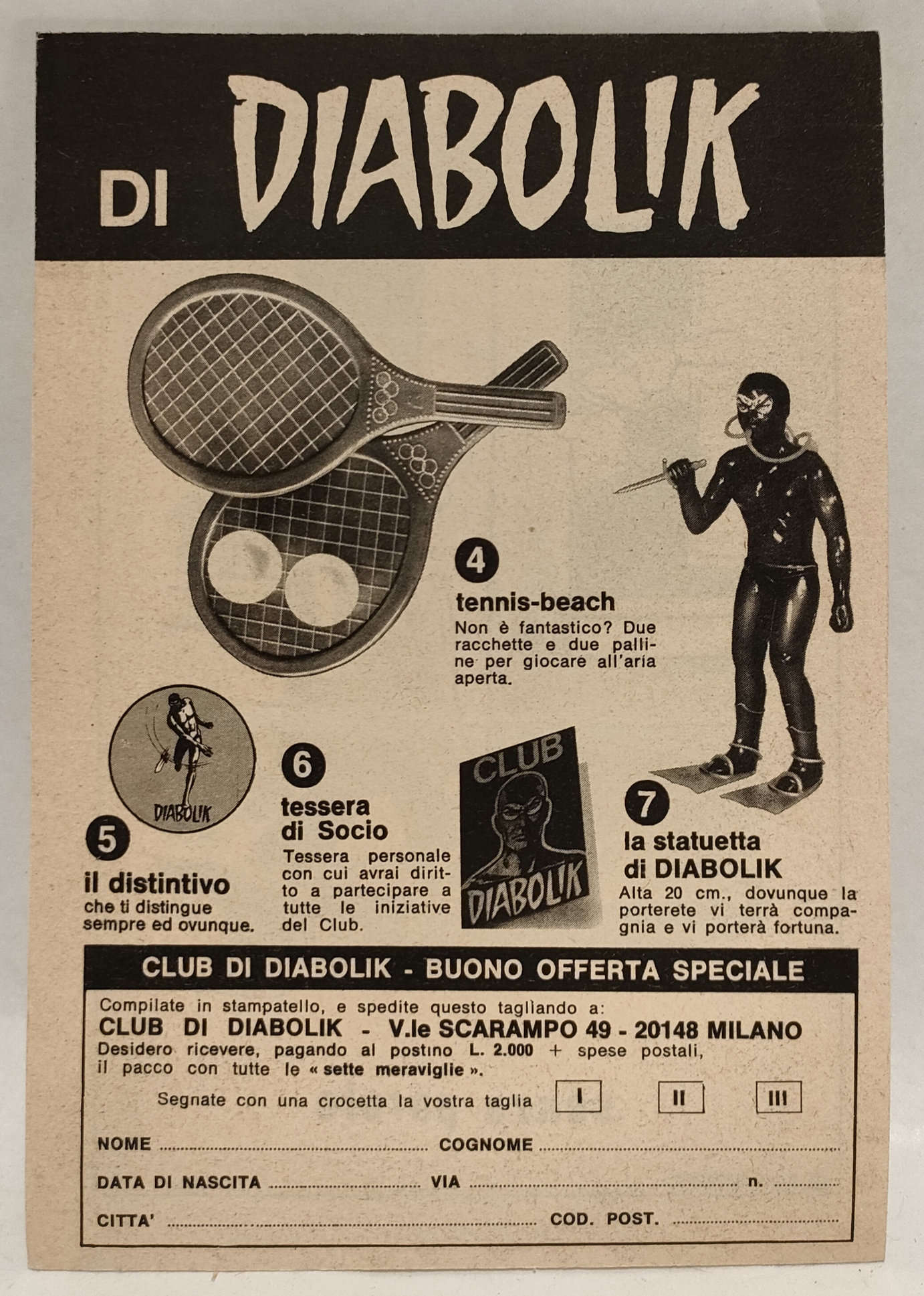 Pubblicita Club Diabolik
