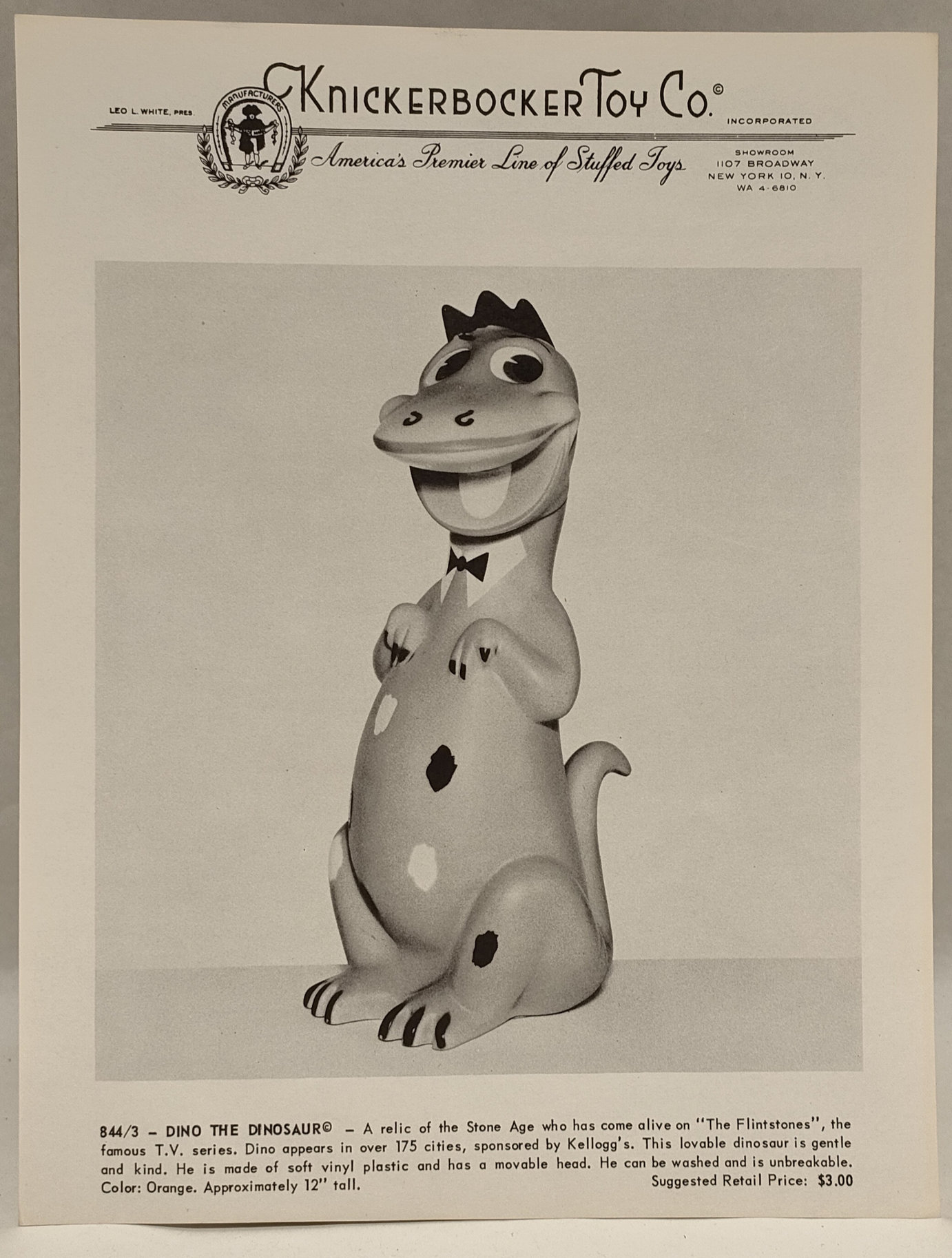 Foglio Originale da Catalogo di Dino