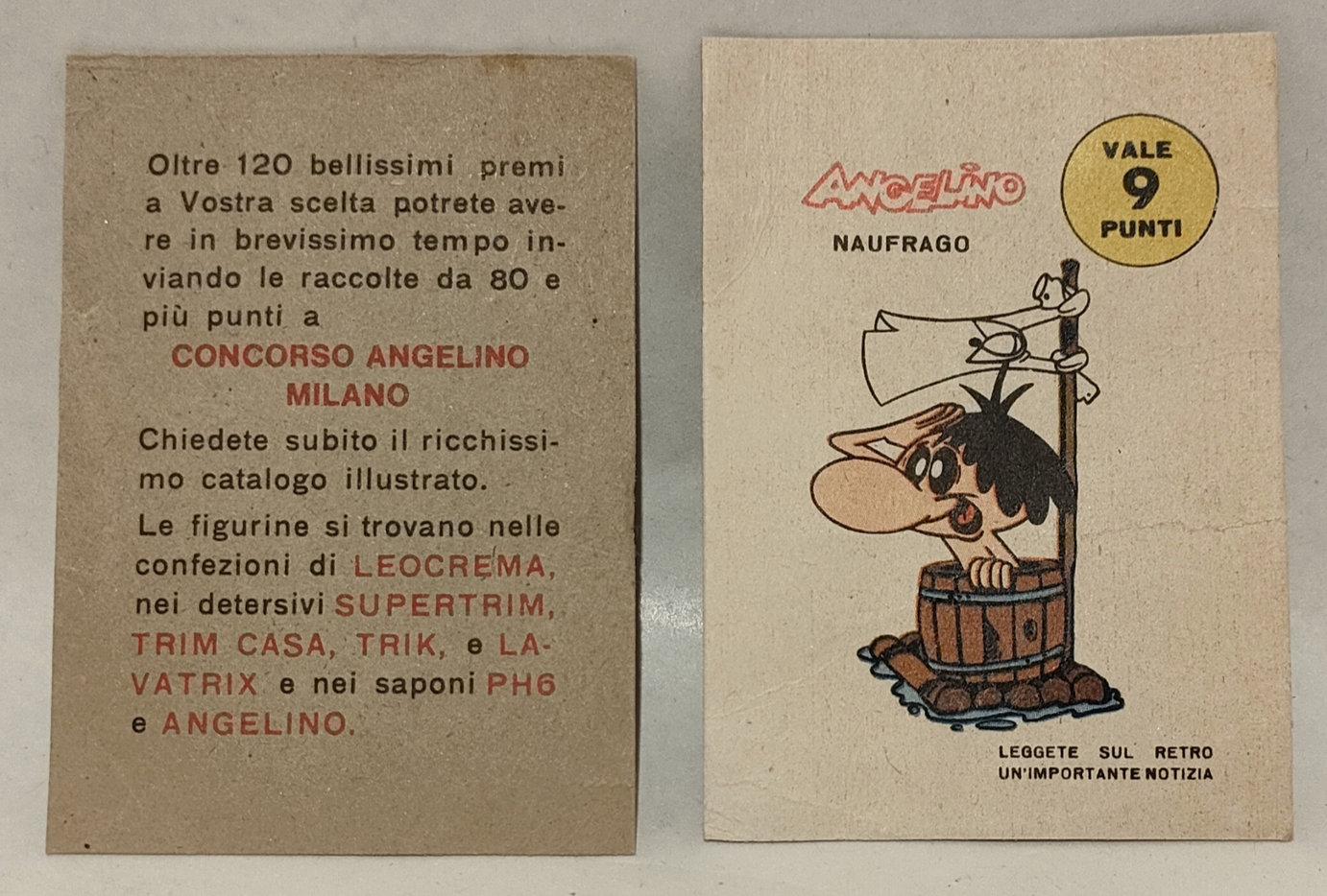 2 Cartoncini Punti Originali Concorso Angelino