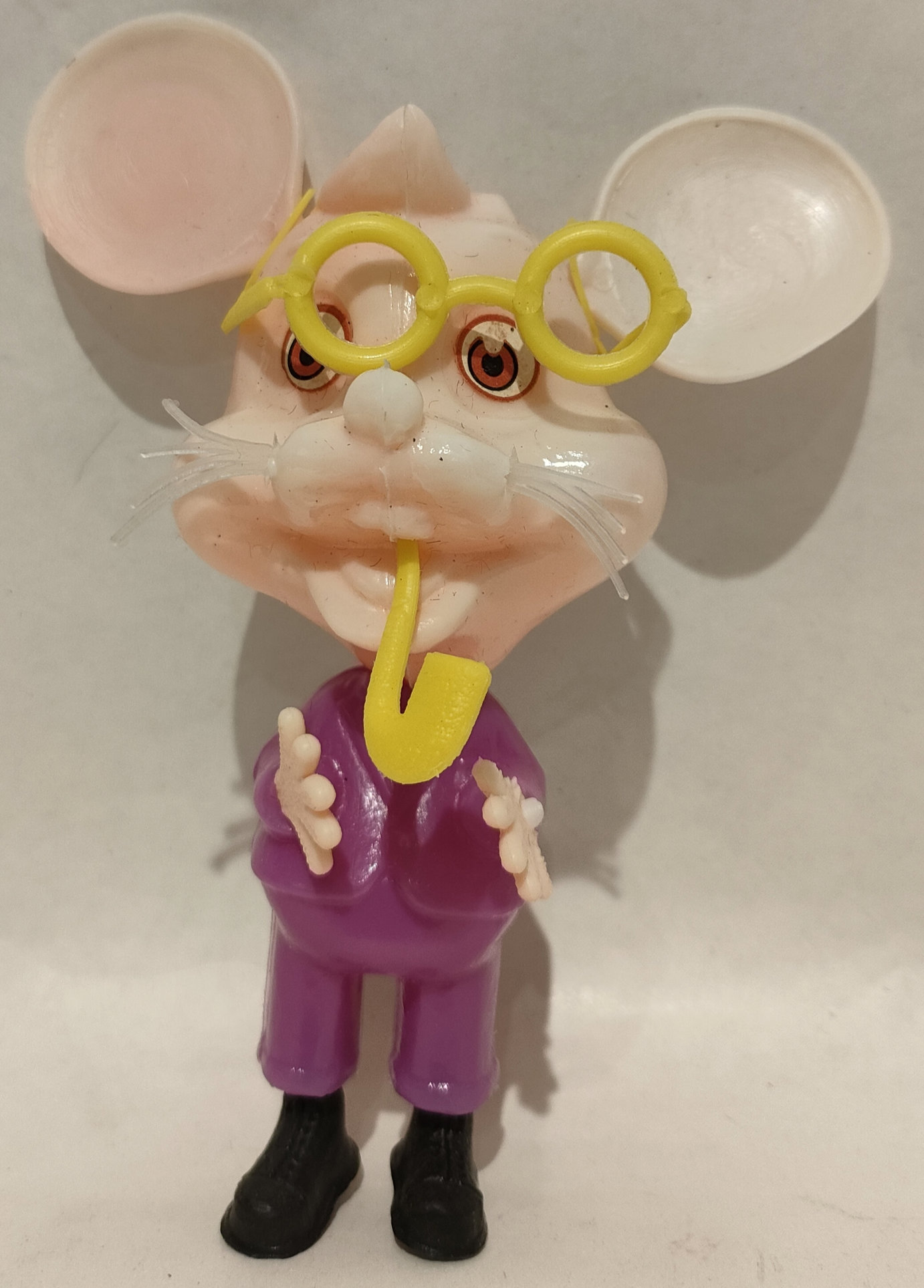 Topo Gigio – Vestito Viola – Occhiali e Pipa Gialli  – Oskar – Componibile Moplas