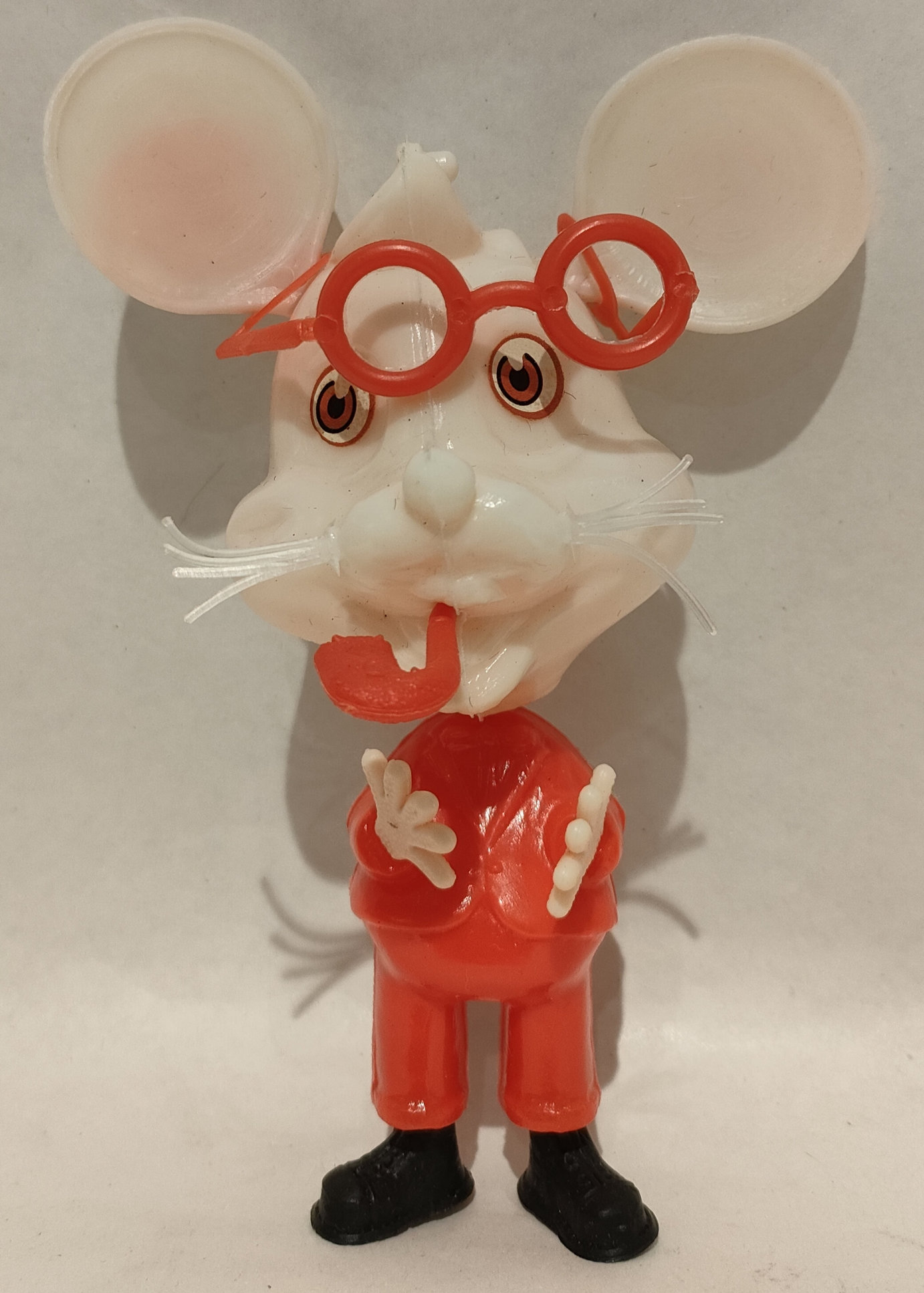 Topo Gigio – Vestito, Occhiali e Pipa Rossi  – Oskar – Componibile Moplas