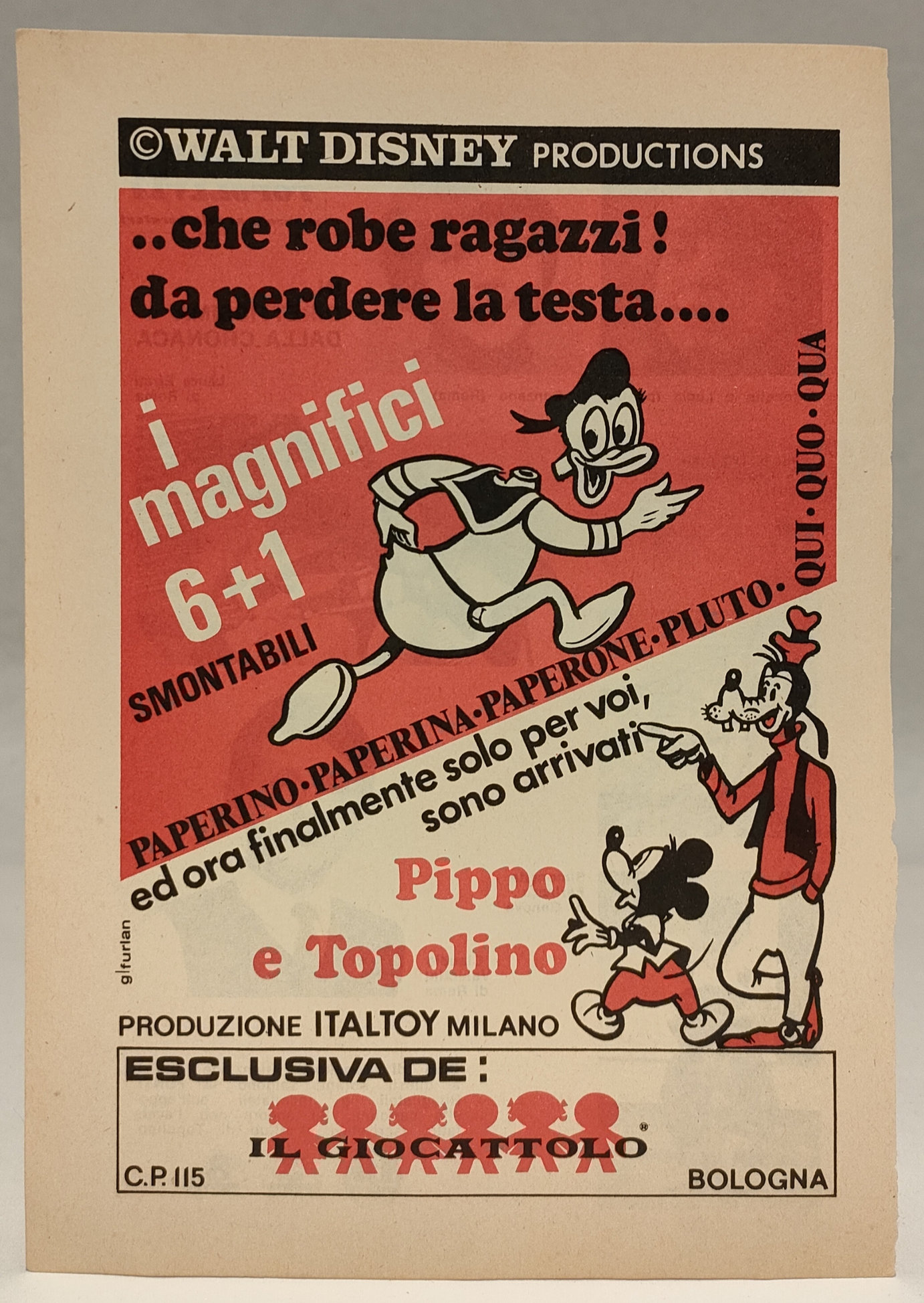 Pubblicità Originale Componibili Disney