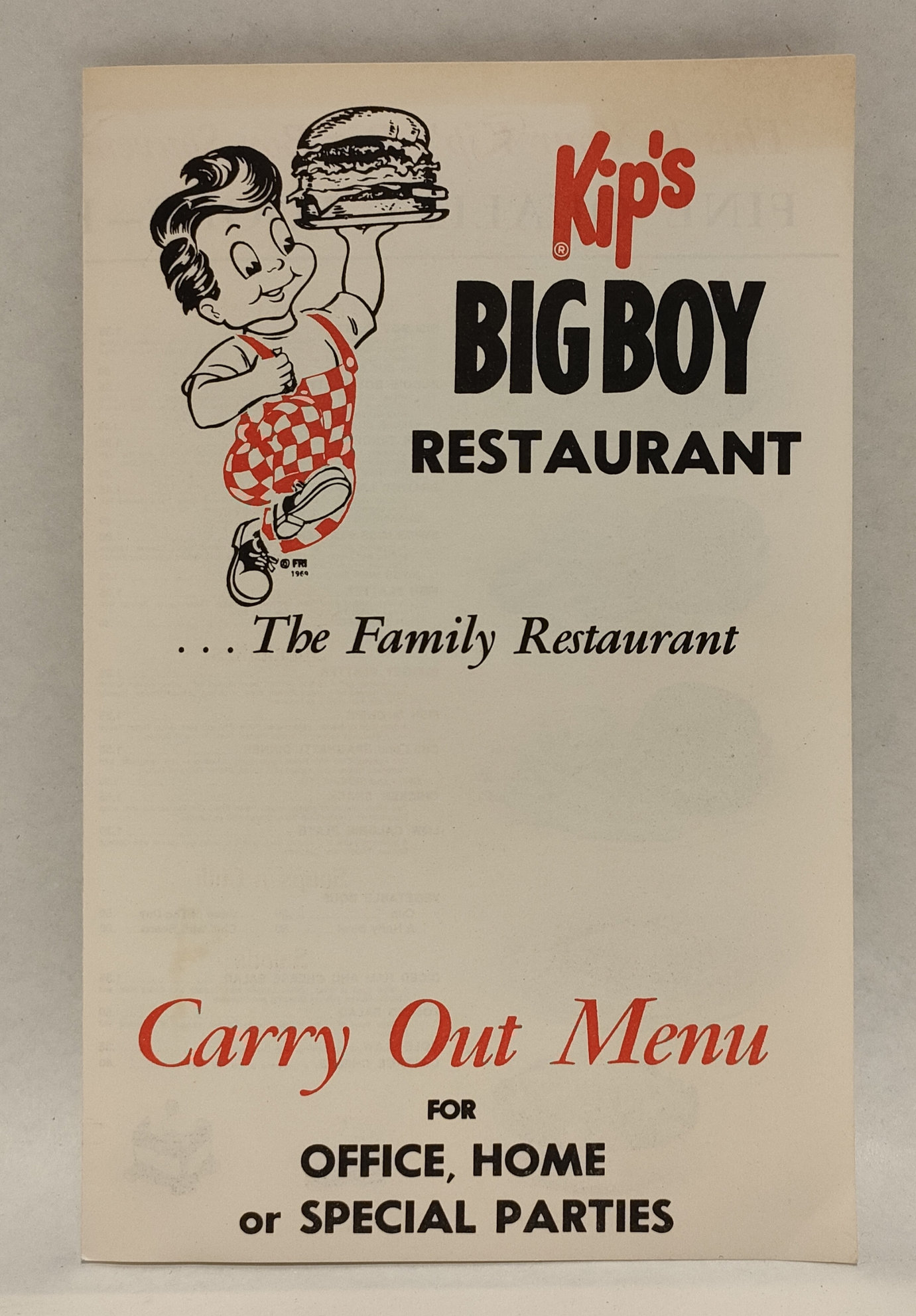 Menu Originale Ristorante Big Boy