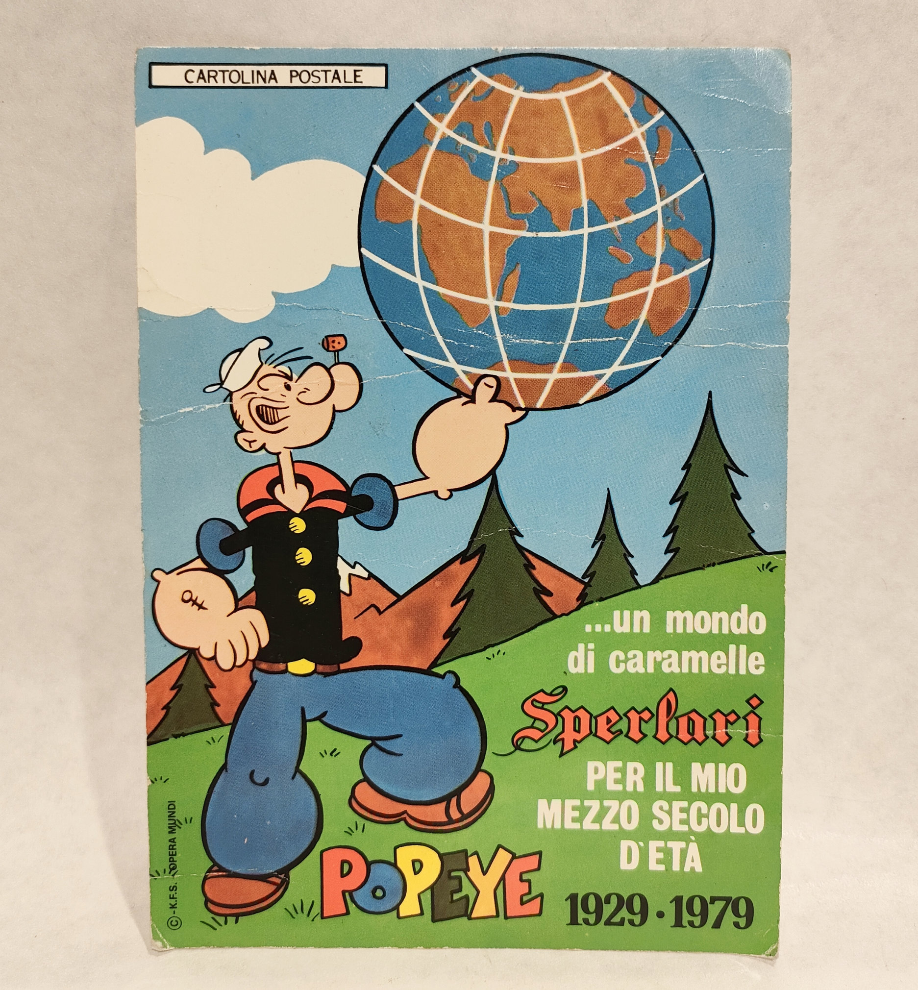 Cartolina Sperlari 50 anni Popeye