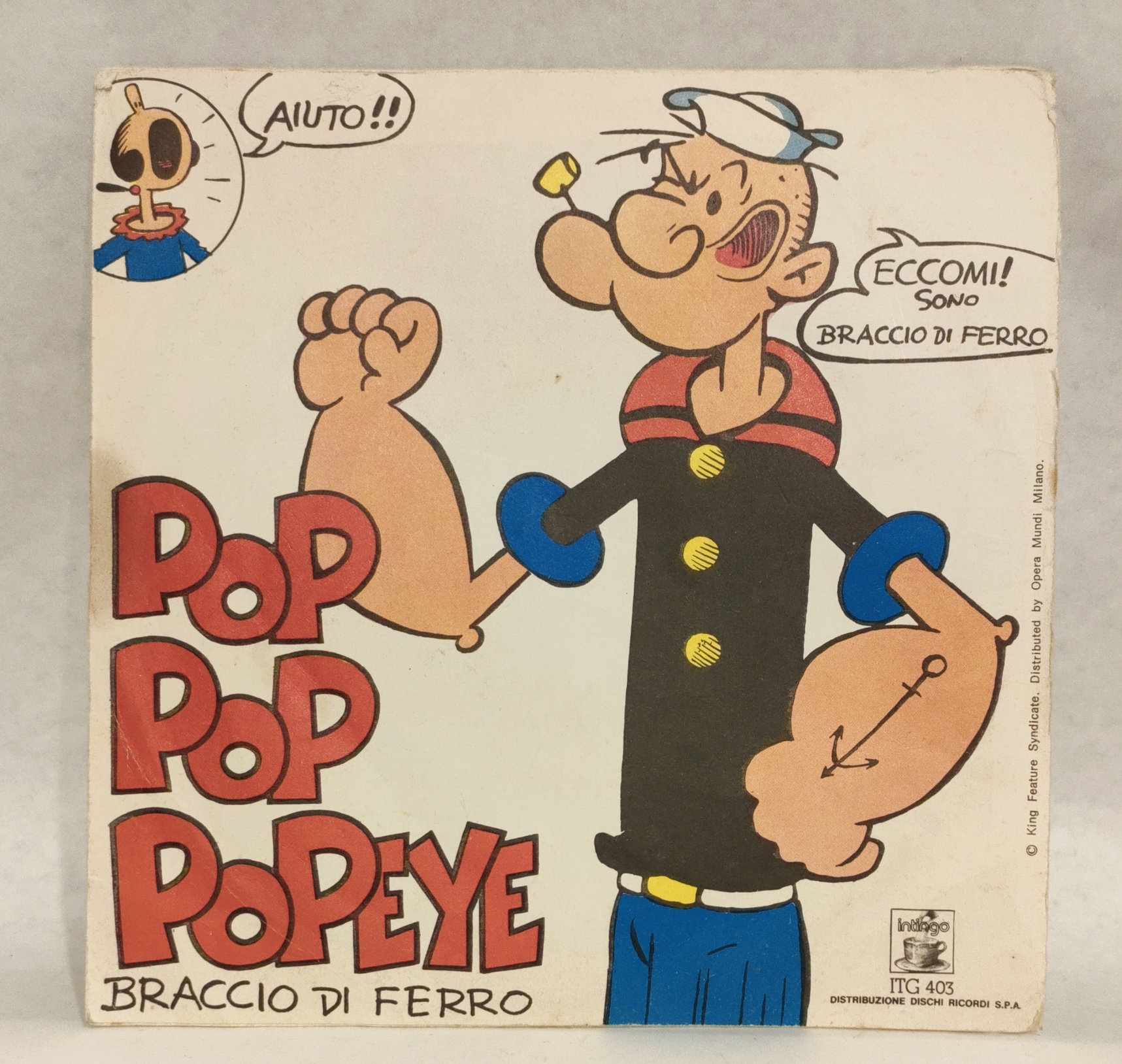 Disco 45 Giri –  Braccio di Ferro – Pop Pop Popeye