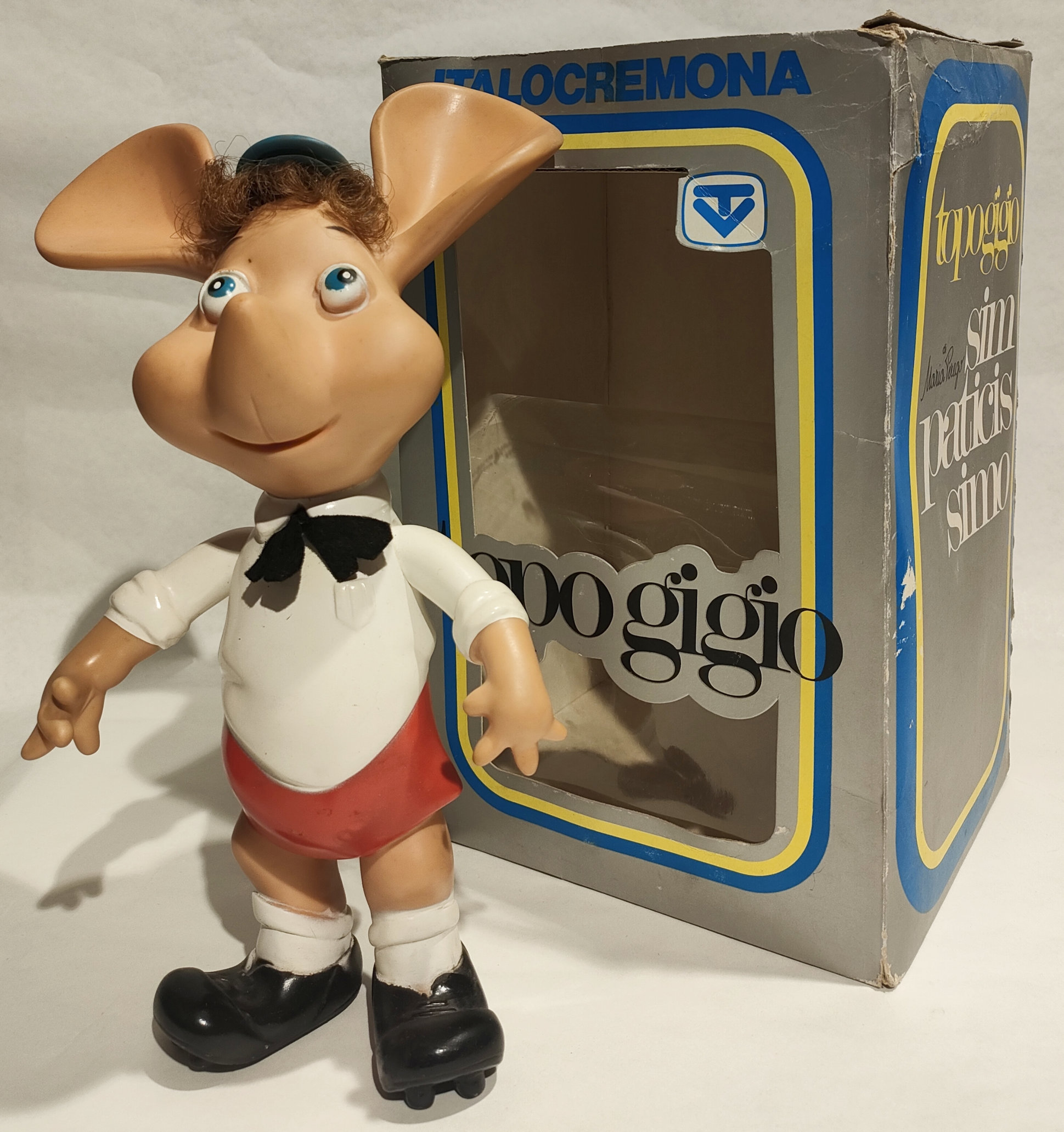 Topo Gigio Calciatore – Maglia Bianca – Pantaloncini Rossi – In Box