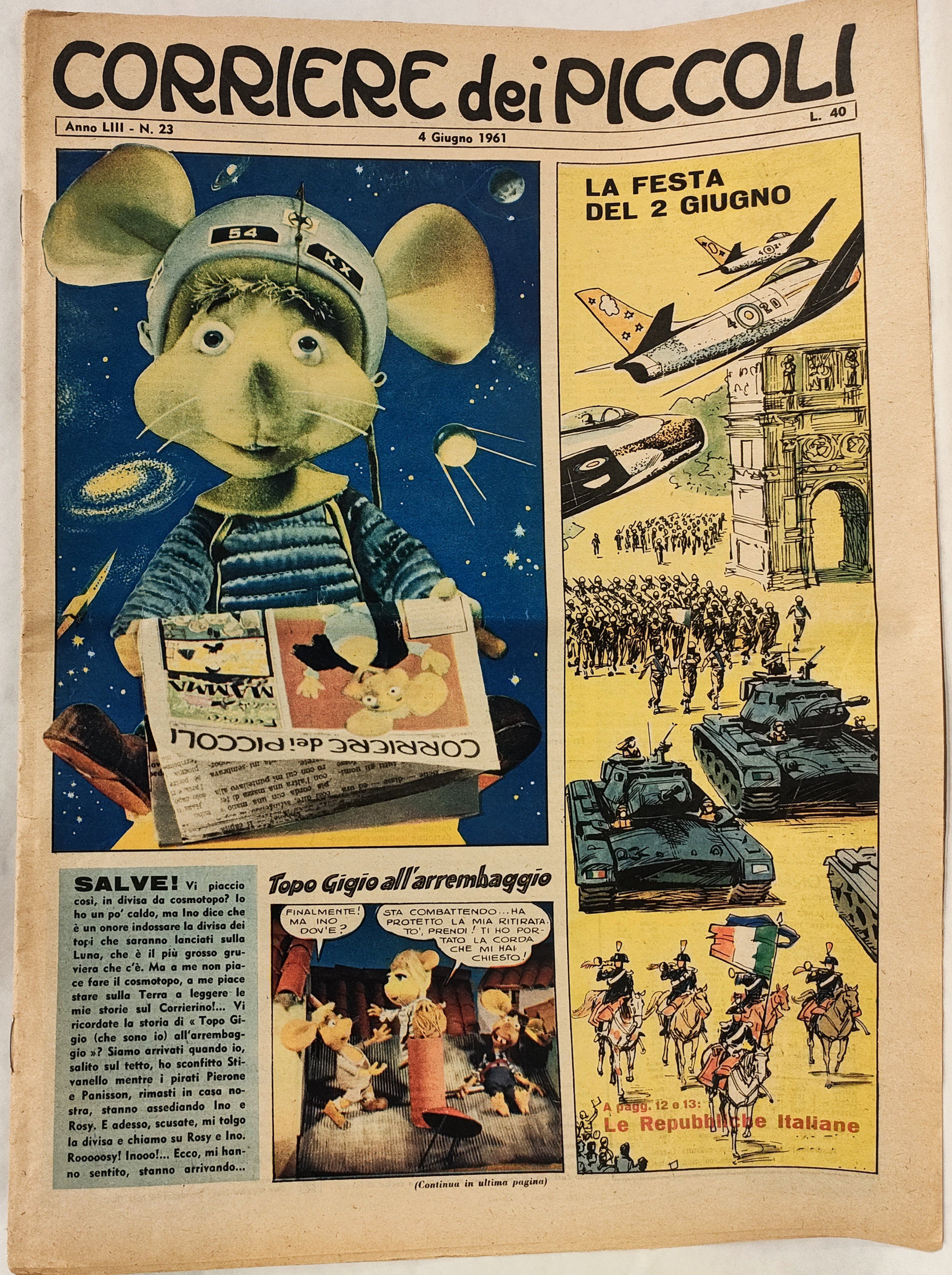 Corriere dei Piccoli – Con Immagine Topo Gigio Astronauta