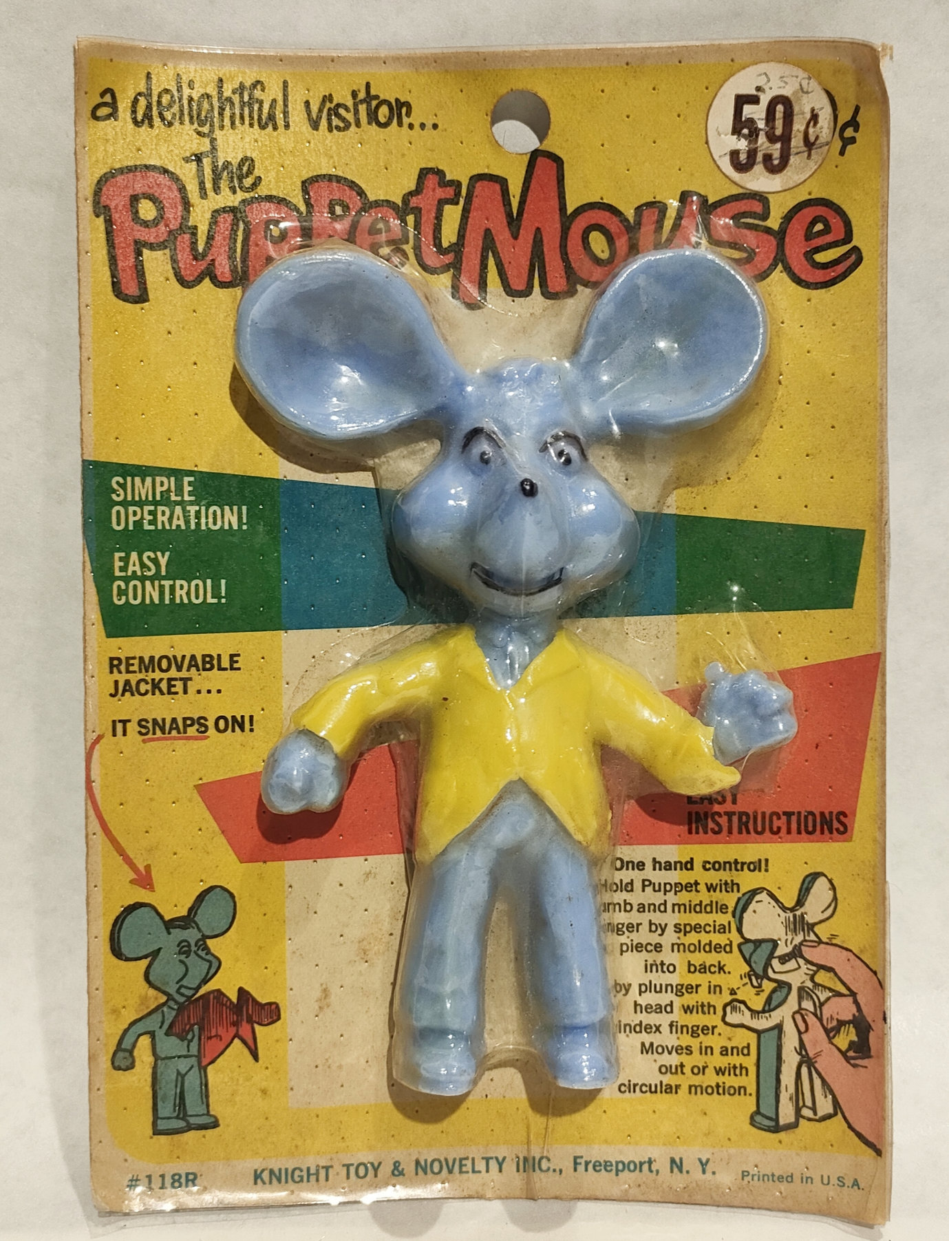 Topo Gigio – Puppet Mouse – Flexy Knight Toy – In Blister