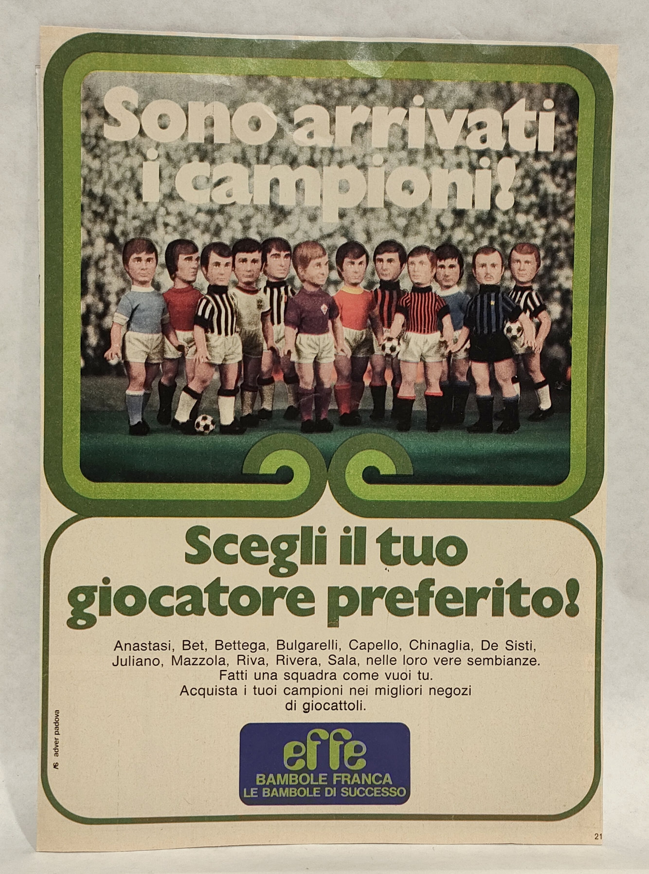 Pubblicità Calciatori Effe Franca