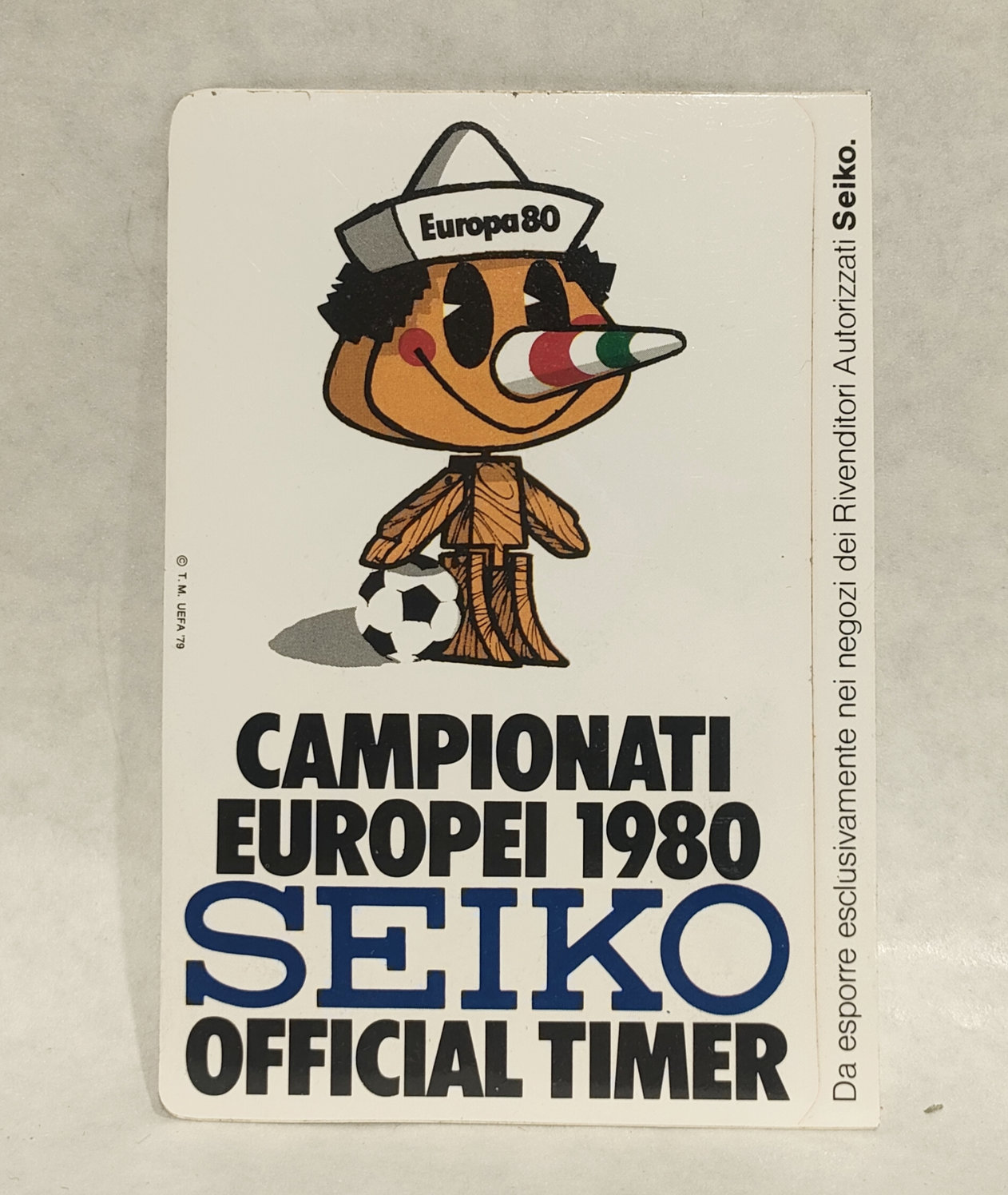 Adesivo Pinocchio – Europei 1980