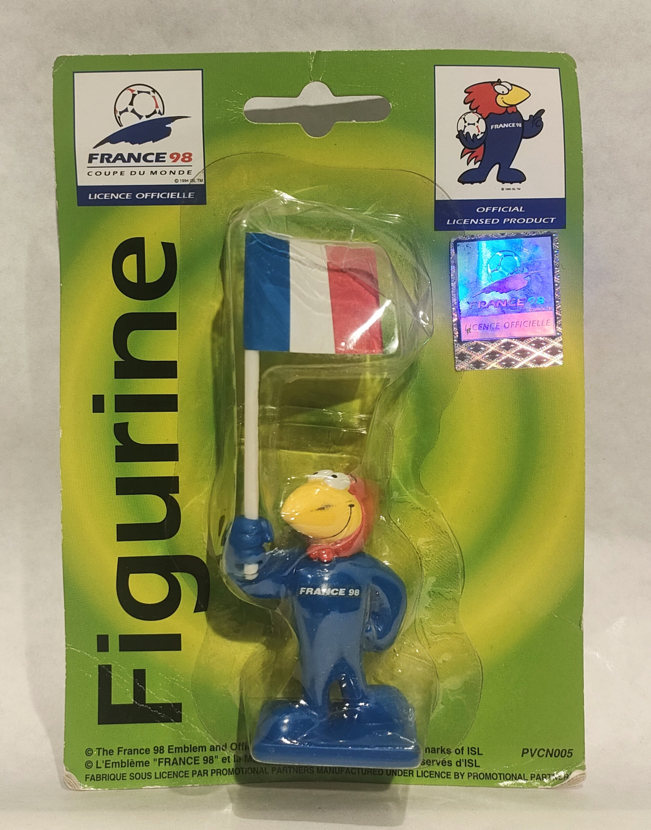 Footix con Bandiera – Mascotte Mondiali Francia 1998 – In Blister