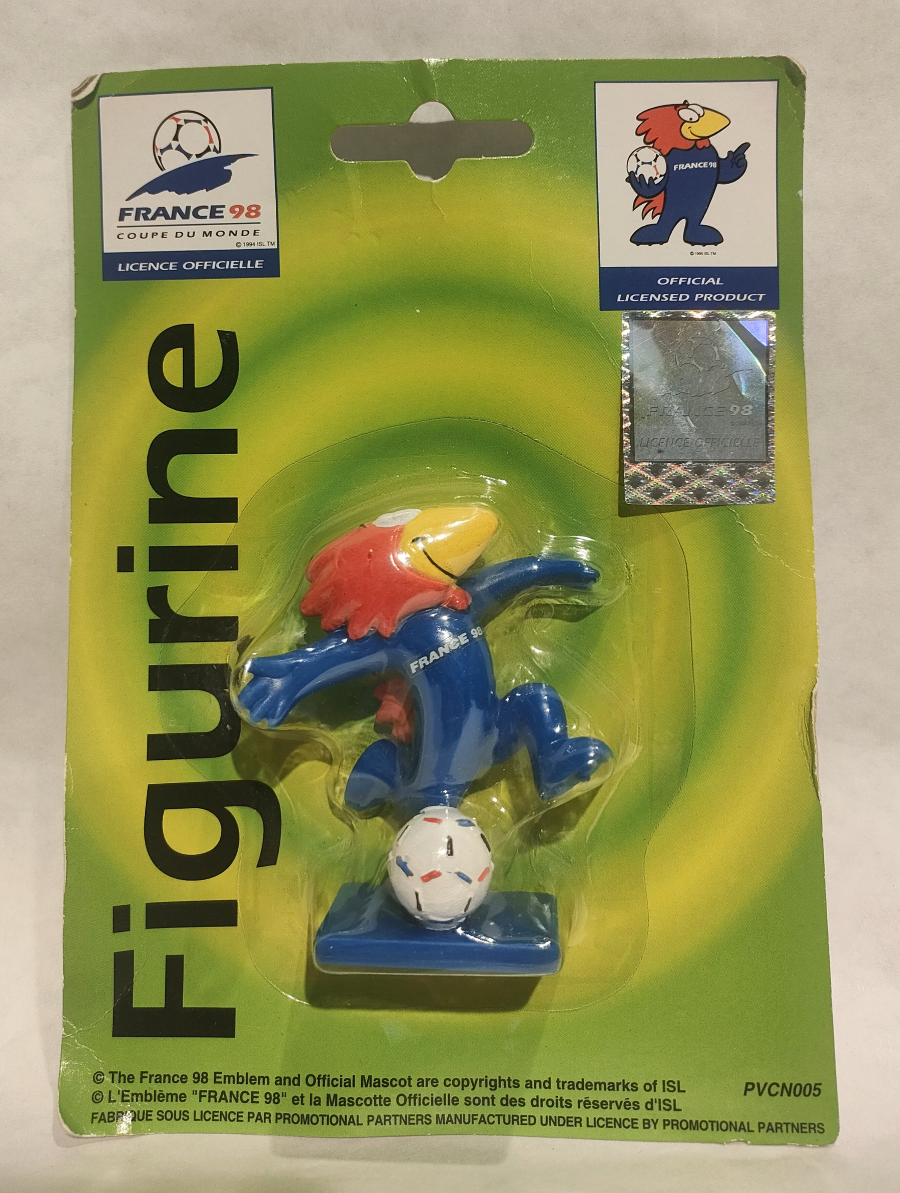 Footix con Palla a Terra – Mascotte Mondiali Francia 1998 – In Blister