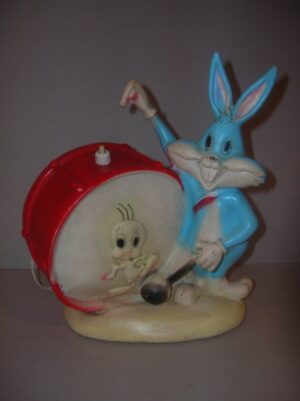 BUGS BUNNY CON TAMBURO (LAMPADA) - COMBEX -W.BROS PICT. INC. MADE IN ENGLAND 1964 - 24CM