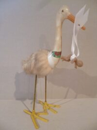 CICOGNA CON NEONATO ROBERTS BOROTALCO – 23CM
