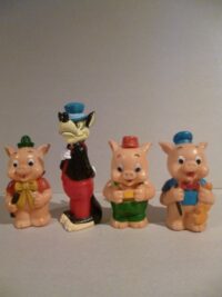EZECHIELE LUPO E TRE PORCELLINI W.D.P. – ANNI ’70 – 9 -12CM