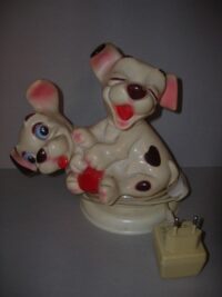 LUCKY E PUCK LAMPADA CON BASE LEDRA MADE IN ITALY – ANNI ’70  – 21CM