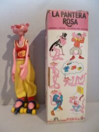 PANTERA ROSA PATTINATRICE FLEXY FIBA 1983 – IN BOX – 30CM