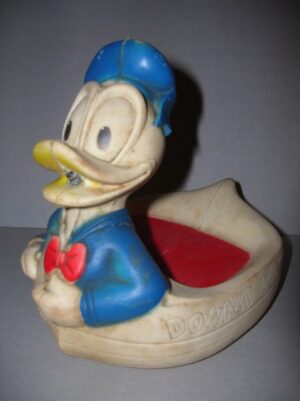PAPERINO IN BARCA W.D.P. THE SUN RUBBER CO. USA - ANNI '60  - 14CM