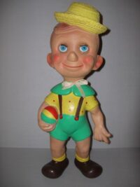 PINOCCHIO BAMBINO CON PALLA CANOVA (RESTAURATO) – MADE IN ITALY – GIOCATTOLI PADOVA – ANNI ’60 – 44CM