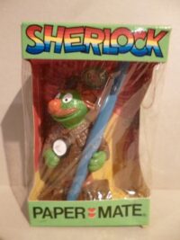 SHARLOCK  (MUPPETS) PORTAPENNA PAPERMATE GILLETTE SPA 1980 – IN BOX – 11CM