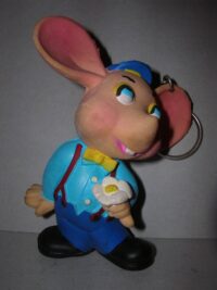 TOPO GIGIO PORTACHIAVE CON FIORE LANCO MADE IN SPAIN – ANNI ’70  – 12CM