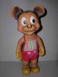 TOPOLINO CON VESTITO STOFFA THE SUN RUBBER CO. USA -16- W.D.P. – ANNI ’60 – 26CM