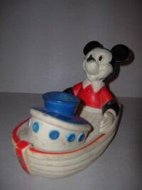 TOPOLINO IN BARCA -MICKEY MOUSE- BUBBLE BARGE W.D.P. A CHILD GUIDANCE TOY  – 12CM